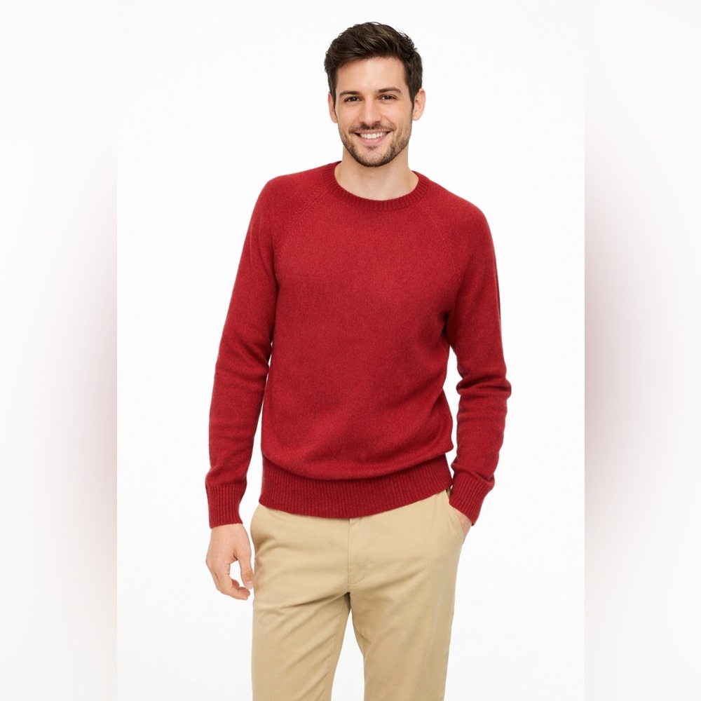 J.Crew Men's Red Crewneck Sweater Size Medium